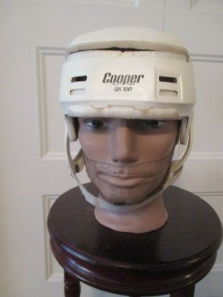 Vintage Cooper Sk100 Sr Ice Hockey Hurling Helmet White