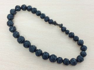 Antique Whitby Jet Beads For Re Stringing Or Earrings 1880