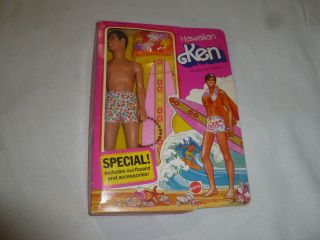 Barbie Doll Hawaiian Ken W Surfboard Vintage 1978 Mattel Nib No 2960