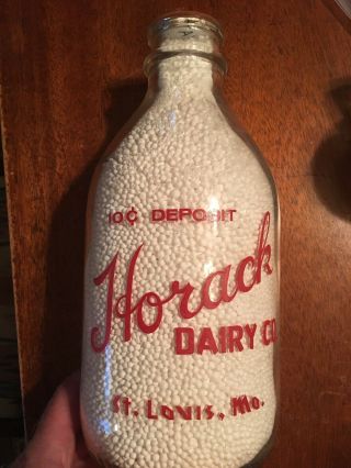 Vintage Horack Dairy Co.  Milk Bottle Half Gallon,  St.  Louis Missouri