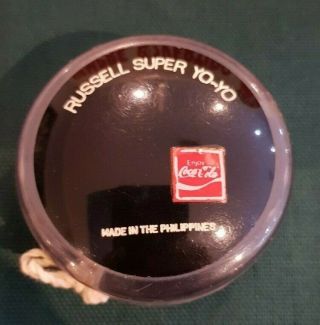 Vintage Russell Coca - Cola Black Yo Yo 1973 - Very