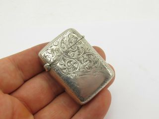 Antique Victorian Hallmarked Sterling Silver Vesta Case Match Safe