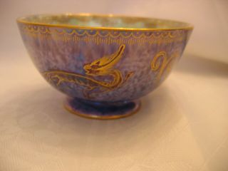 Vintage Wedgwood Dragon Luster Small Bowl Man On Camel Cobalt Green Gold 1 Of 2