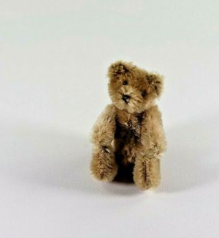 Vintage Steiff Miniature Mohair Teddy Bear W/ Bead Eyes Fully Jointed No Button