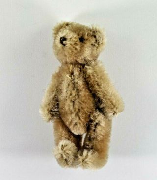 Vintage Steiff Miniature Mohair Teddy Bear w/ Bead Eyes Fully Jointed No Button 3