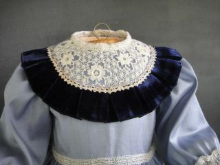 Blue French Doll Dress - Antique Style Jumeau,  Bru.  24 - 26 