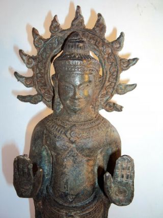 Large Standing Bronze Vishnu Statue,  Buddha From Angkor Wat Cambodia.