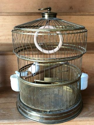 Large Vintage Hendryx Brass Bird Cage