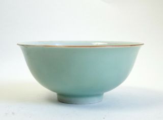 Fine Antique Chinese 19th Century Celadon Porcelain Bowl - Mark To Base