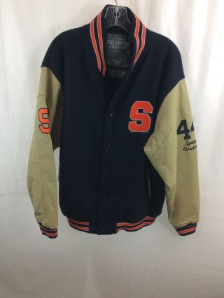 Vintage Syracuse Colosseum Athletics Wool/leather Letterman Jacket Usa Size L