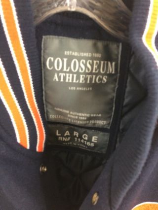 Vintage Syracuse Colosseum Athletics Wool/Leather Letterman Jacket USA Size L 2