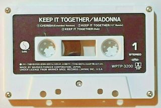 Madonna Keep It Together ULTRA RARE Japanese Cassette Maxi - Single C.  N.  WPTP - 3200 7