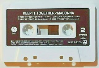 Madonna Keep It Together ULTRA RARE Japanese Cassette Maxi - Single C.  N.  WPTP - 3200 8