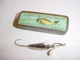 Hard To Find 1922 AL FOSS Shimmyette 7 Fly Rod Lure American Fork & Hoe 2