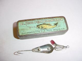 Hard To Find 1922 AL FOSS Shimmyette 7 Fly Rod Lure American Fork & Hoe 3