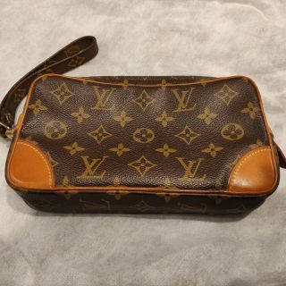 Authentic Vintage Gently Louis Vuitton Canvas Leather Clutch Bag