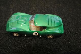 Vintage 1960’s 1/24 Slot Car No.  3 Green Metalic Indy Mpc Makoshark Corvette