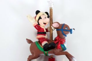 Vintage Mr Christmas Animated Mickey Mouse Lighted TREE TOPPER Carousel Animated 5