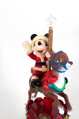 Vintage Mr Christmas Animated Mickey Mouse Lighted TREE TOPPER Carousel Animated 6