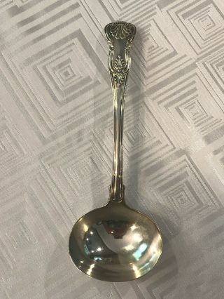 London England Sterling Silver Hallmark Kings Pattern Gravy Ladle Spoon.  925