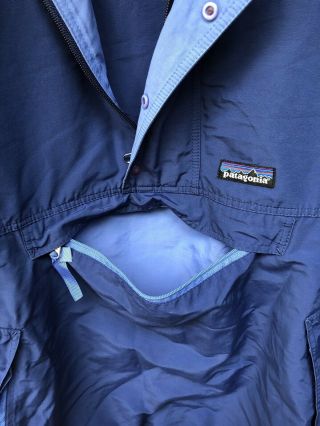 VTG Patagonia Anorak Nylon 1/4 Zip Pullover Hooded Windbreaker Jacket Men ' s M 4