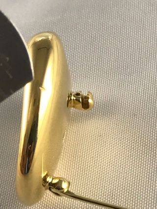 Rare Tiffany & Co Elsa Peretti 750 Yellow SPAIN Full Heart Mirror Pin Brooch 12