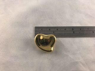 Rare Tiffany & Co Elsa Peretti 750 Yellow SPAIN Full Heart Mirror Pin Brooch 9