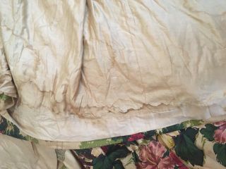 PAIR HUGE Palm Beach Hibiscus VINTAGE Barkcloth Fabric Drape Curtain MIAMI SPRIN 12