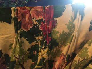 PAIR HUGE Palm Beach Hibiscus VINTAGE Barkcloth Fabric Drape Curtain MIAMI SPRIN 6