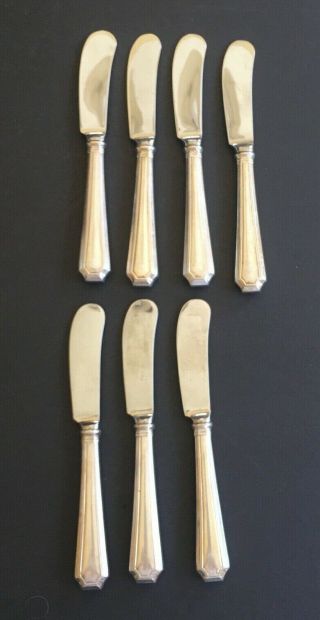 Gorham Fairfax Individual Butter Servers / Knives - Set Of 7,  Sterling Handles