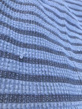 Morgan Jones Gray And White With Silver Lurex Vintage Chenille Bedspread 3