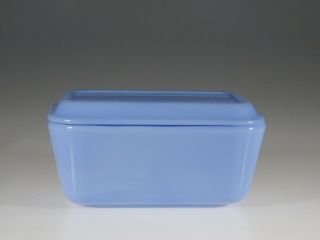 Vintage Pyrex Glass Delphite Blue Fridge Jar Large Size C.  1948