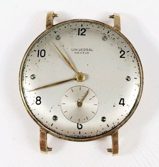 Vintage Mens Universal Geneve 14k Solid Gold Watch Cal.  262 - Parts/ Repair
