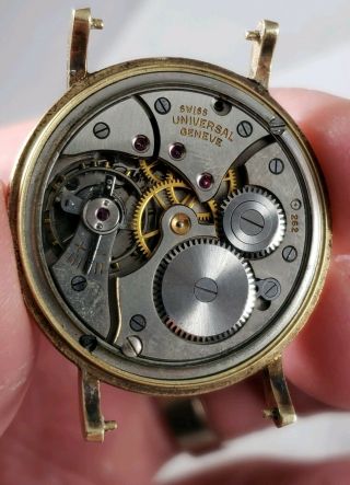 Vintage Mens Universal Geneve 14k Solid Gold Watch cal.  262 - Parts/ Repair 8