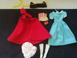 Vintage 1964 Barbie Little Red Riding Hood Little Theatre Costume Basket Socks