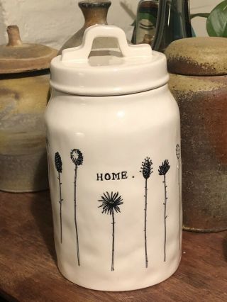 Older Rae Dunn Home Line Floral M Magenta Exclusive Vtg Canister Jar Wow Lovely