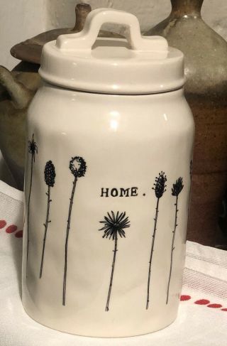 Older RAE Dunn HOME Line Floral M Magenta Exclusive VTG Canister Jar WOW Lovely 9