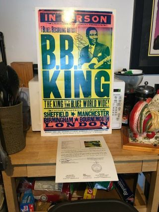 Vintage Bb King Signed Autographed Concert Poster Jsa Authentication Cert.