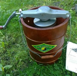 Vtg White Mountain Old Fashioned Hand Cranked Ice Cream Maker 4 Qt Or 6 Qt