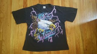 Vintage 90s Usa Thunder T - Shirt " Feel The Wind " Kanye Travis Scott Eagle Size Xl