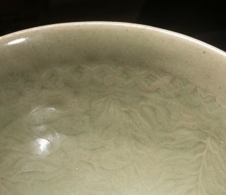 Chinese Antique Celadon Glazed Porcelain Bowl On Wood Stand,  Very Old 6