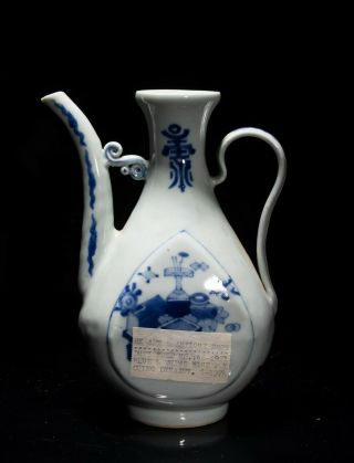 Chinese Antique 19th C Blue And White Porcelain Pot