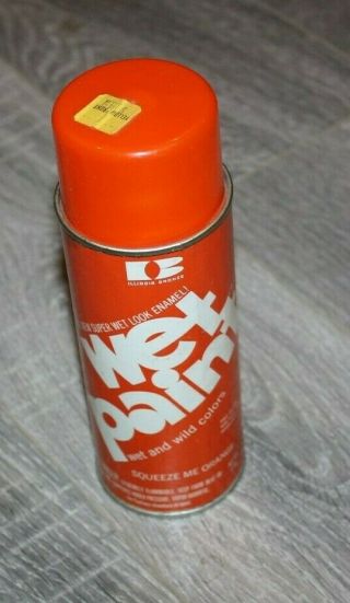 Wet Paint " Squeeze Me Orange " Vintage Spray Can,  Illinois Bronze,  Rare