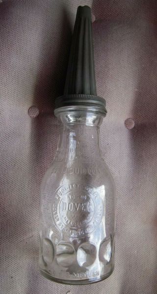 Vintage Dover Embossed Glass Oil Bottle With Ribbed Spout