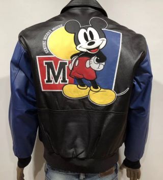 Vintage Walt Disney 28 Mickey Mouse Leather Jacket Mens Sz Medium Rare