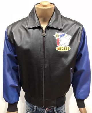 Vintage Walt Disney 28 Mickey Mouse Leather Jacket Mens Sz Medium RARE 2