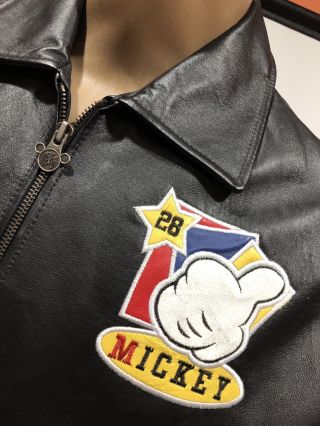 Vintage Walt Disney 28 Mickey Mouse Leather Jacket Mens Sz Medium RARE 4