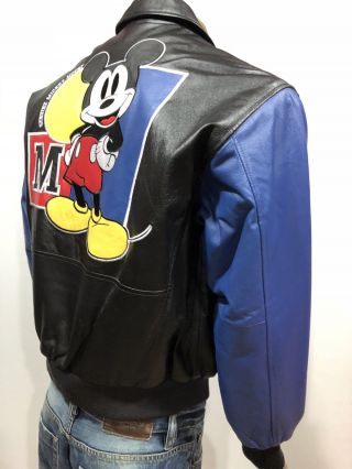 Vintage Walt Disney 28 Mickey Mouse Leather Jacket Mens Sz Medium RARE 6