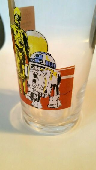 1977 Vintage Star Wars C - 3PO & R2 - D2 Glass,  PIZZA HUT Coca Cola,  Cond. 5