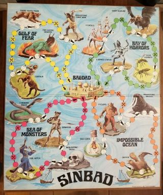 Vintage Rare 1978 Sinbad Board Game Complete Cadaco Harryhausen Board 6